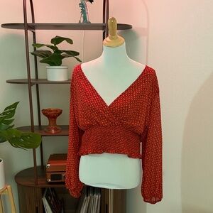 Madewell Red V-Neck Women's Top
